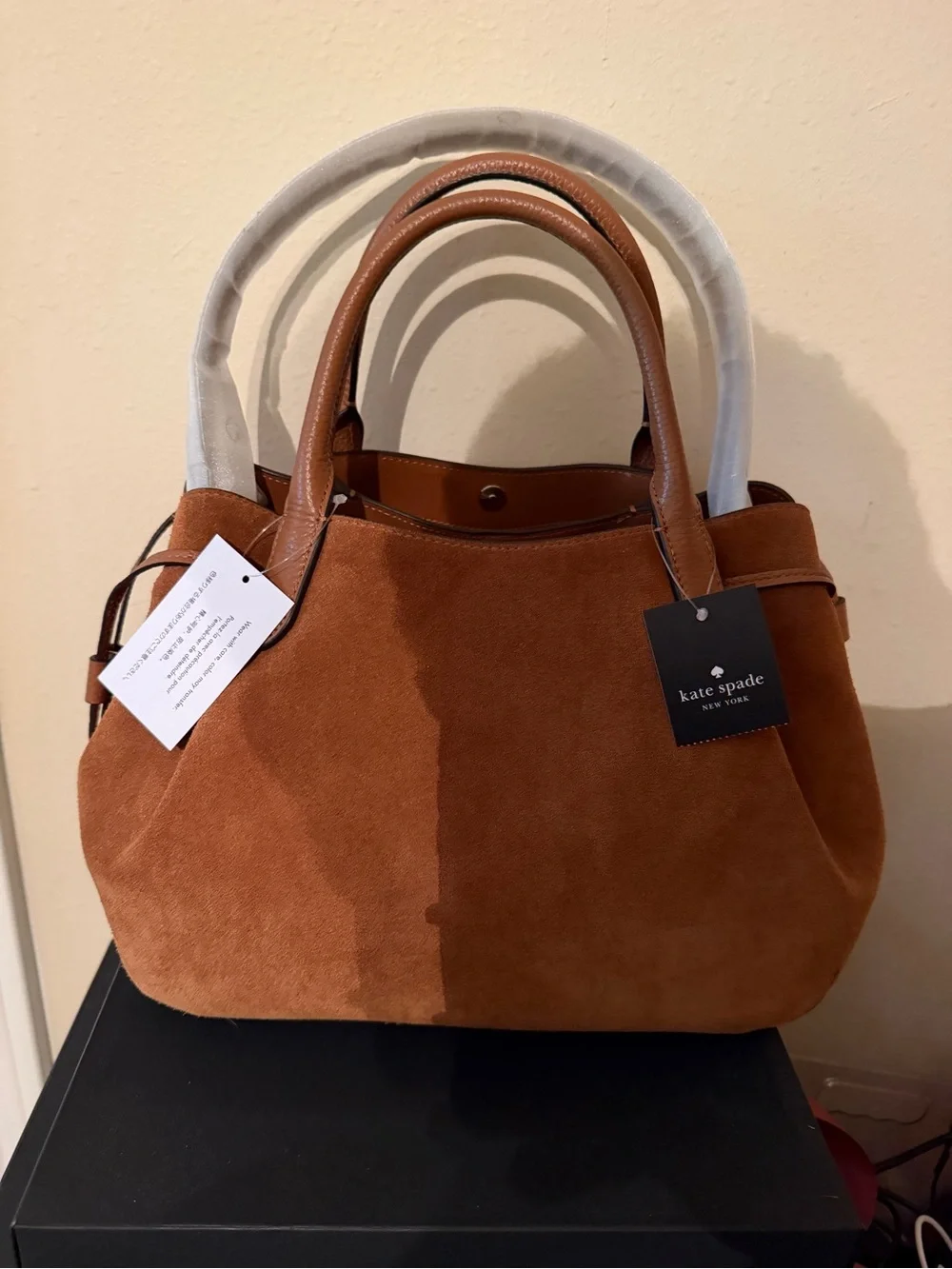 NWT Kate Spade Dumpling Suede Large Satchel Warm Gingerbread